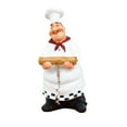 thumbnail image 1 of Desktop Ornament Italian Chef Figurines Kitchen Collectible Chef Statue Counter Top Chef Figurine with Chalkboard Design for Home and Collectors, 1 of 8