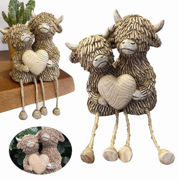 Desktop Ornament,Lesser & Pavey Hughie Cows True Love Figurine For Home & | Home Decor Ornaments For Women & Men | Figurine For Indoor & Outdoor | Living Room Decor Ornaments