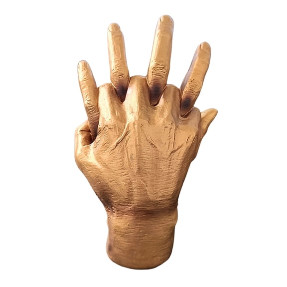 Desktop Ornament - Lovers Hands Sculpture for Home - Abstract Hand Figurines for Bedroom Living Room Garden, 9.5X14 cm, Gold
