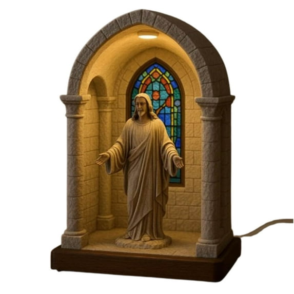 Desktop Ornament Mary Devotional Handmade Catholic Soft Eye Protecting Elegant Sacred Statue for Bedroom Living Room
