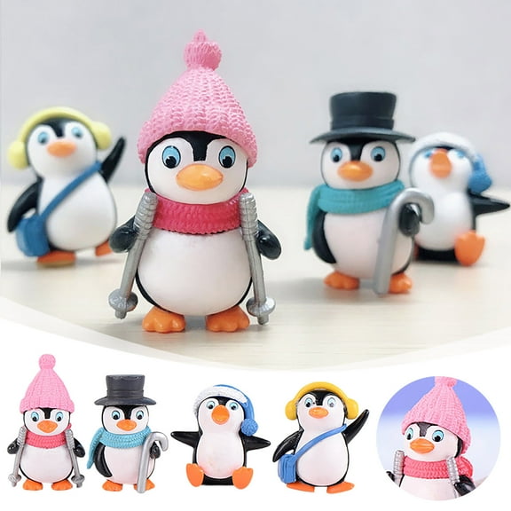 Desktop Ornament Penguin Figurine for Cozy Desk Decoration Winter Penguin Doll for Spaces