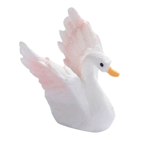 1X Swan Figurine - Miniature Ornament Creative Swan Resin Figurine Charming Desktop Decor for Home