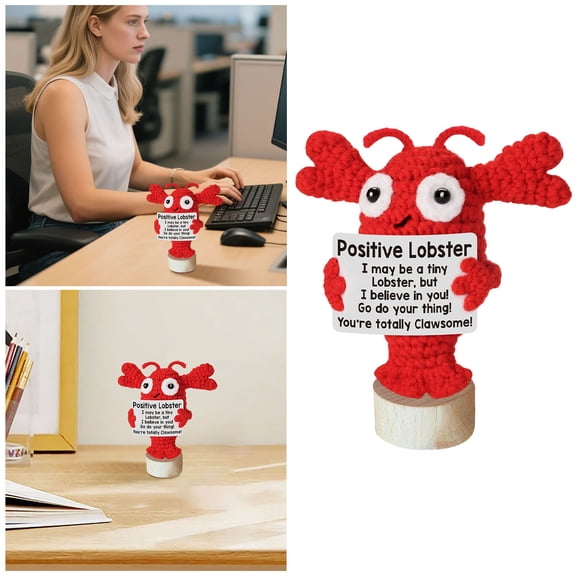 Desktop Ornament Positive Crochet Crustaceans Cute Breathing Doll for Comfort and Motivation to Enhance Mental Well Being