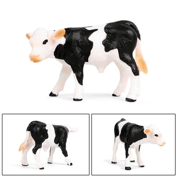 Desktop Ornament,REALISTIC SOLID COW MODEL: EDUCATIONAL CHILDREN'S ANIMAL FIGURINE