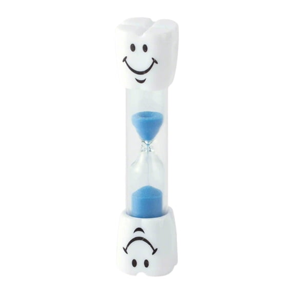 Desktop Ornament Sandglass with Double Eye Cartoon Face Design—Child Friendly Drop Ornament and for Desk, 3.54×0.9 inch, Blue