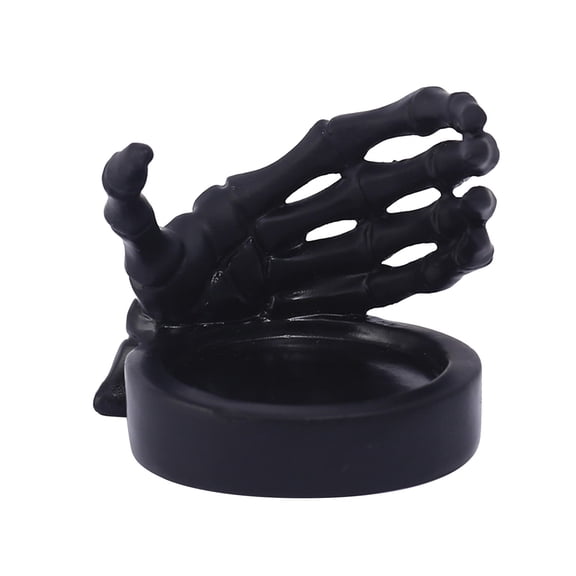Desktop Ornament Skeleton Hand Candle Holder Gothic Resin Décor for Halloween Witch Finger Home Décor Characterful Desk, 7.5x6.8x6.5 cm, Black