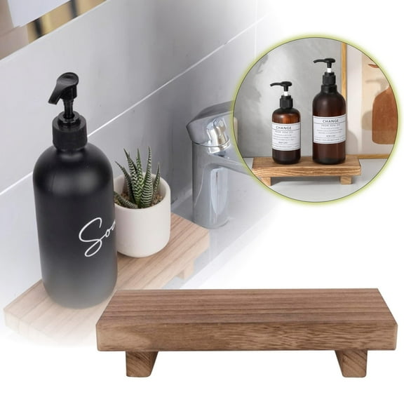 Farmhouse Desktop Ornament Small Wood Pallet Base Stand Wooden Kitchen Soap Dish Holder for Bathroom and Dressing Counter