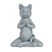 Meditation Cat Buddha Statue   Zen Garden Sculpture for Indoor/Outdoor Display