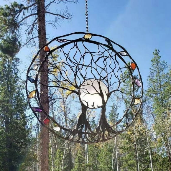 Desktop Ornament Tree of Life Decorative Wall Hanging Artwork Tree of Life Wall Art Wonderful Rustic Sculpture for Wall Home Decor 9.8 In.