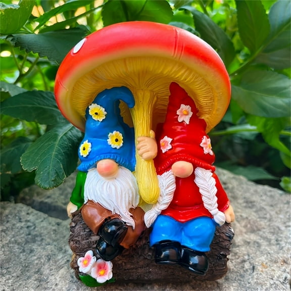 Desktop Ornament Vintage Couple Gnome Dwarf Garden Statue, Resin Decorative Ornaments, Yard Terrace Decoration, Birthday Gift
