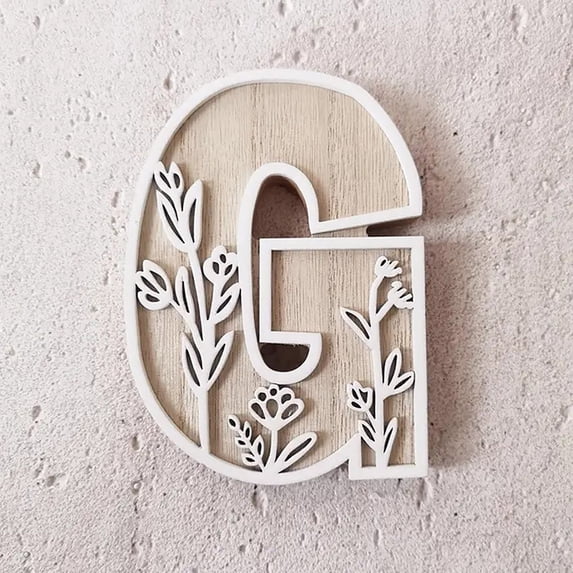 Desktop Ornament Wooden 5-Inch Alphabet Letters for Wall and Crafts—Natural Wood DIY Name Signs for Home Wedding Kids Room and Classroom, 12.5 cm, Blue