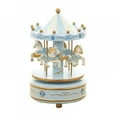 thumbnail image 1 of Carousel Music Box Decorative Item with Flowers and Grass Blue - Merry Go Round Music Box Small Musical Box with 4 Horses Classic Decor for Valentine'S Day, 1 of 8