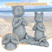 Meditation Cat Buddha Statue   Zen Garden Sculpture for Indoor/Outdoor Display