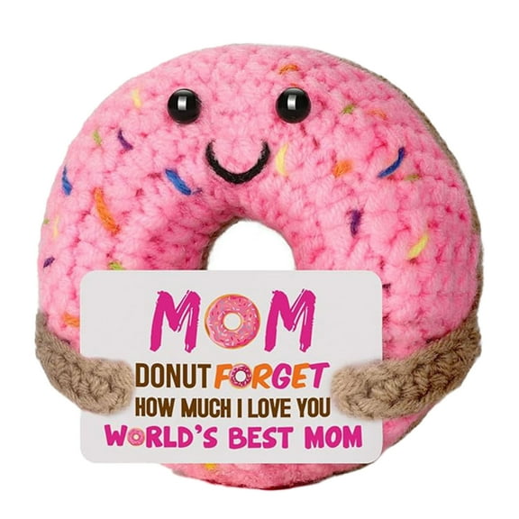 Desktop Ornament for Girls Inspirational Handmade Crochet Donut for Home Cute Party