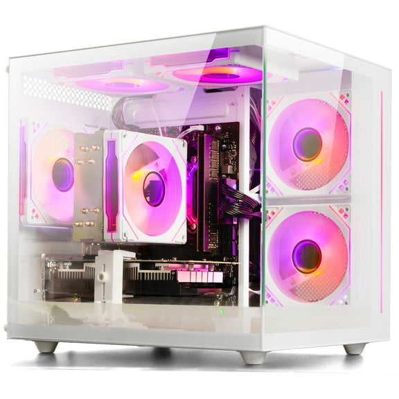 WIWB Desktop PC Computer Gaming AMD Ryzen 7 8700F, RTX 5060 8GB 1TB , 32GB DDR5, White Mid Tower