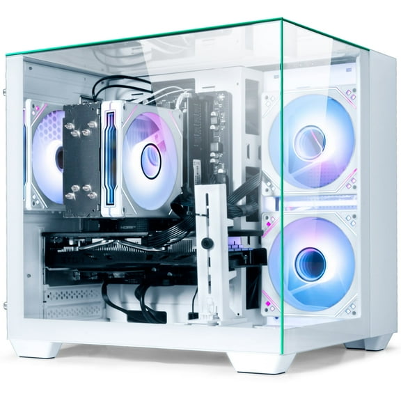 WIWB Gaming PC Desktop - AMD Ryzen 7 5700X, GeForce RTX 3050 6GB, 32GB DDR4, 1TB NVMe SSD, WiFi 6, Windows ,White