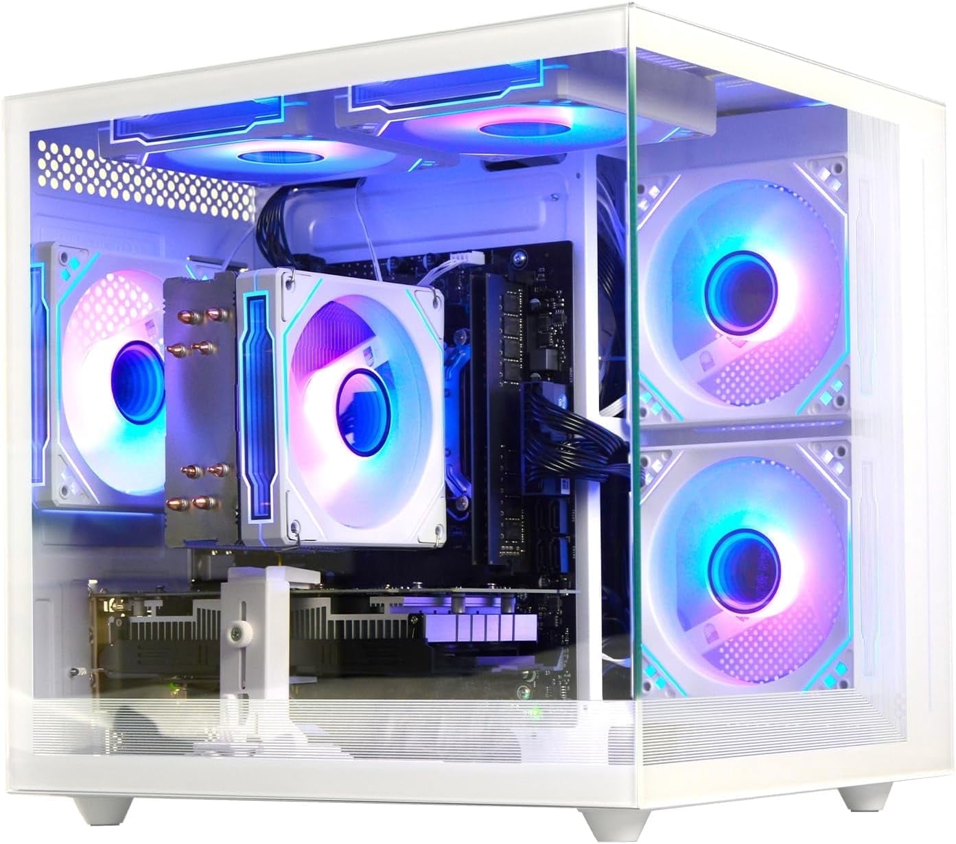 WIWB Gaming PC Desktop, Ryzen 7 5700X, 32GB DDR4, RTX 5060 8GB, 1TB NVMe SSD, WiFi 6