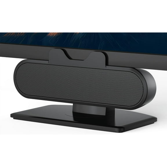 for Desktop PC, USB Monitor Speaker Bar with Clip-On, Wired Desk Speakers with HD Stereo Loud Sound, Laptop Speaker Mini Sound Bar, Easily Clamps to Monitor