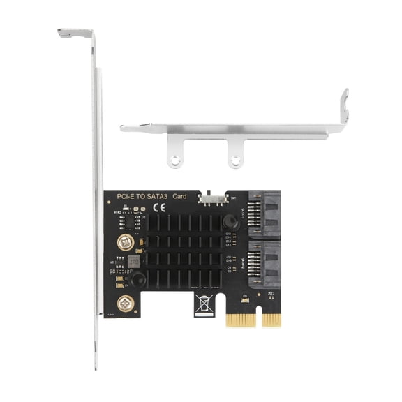 Desktop PCIe X1 to 2 Port SATA3.0 Adapter Card 6Gbps Low Profile Bracket Desktop Data Transmission Converter Card