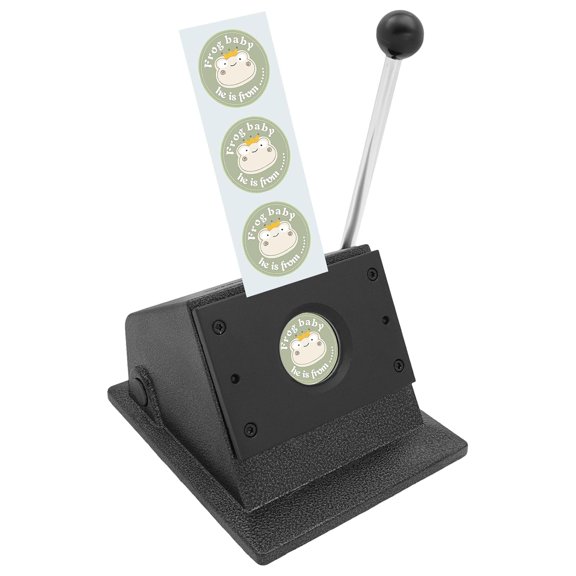 Desktop Paper Cutter Button Badge Maker Punch Press Machine Stainless Steel Cutting Machine for A4, Photo Paper, Cardstock, Film & Thin Leather, Black with Quenching Process Blades