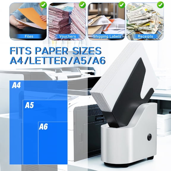 Desktop Paper Jogger for Document Alignment & Organization, Paper Jogger with 300 Sheet Large Load, 6000R/Minute Vibration with Static Reduction, 5s Fast Alignment