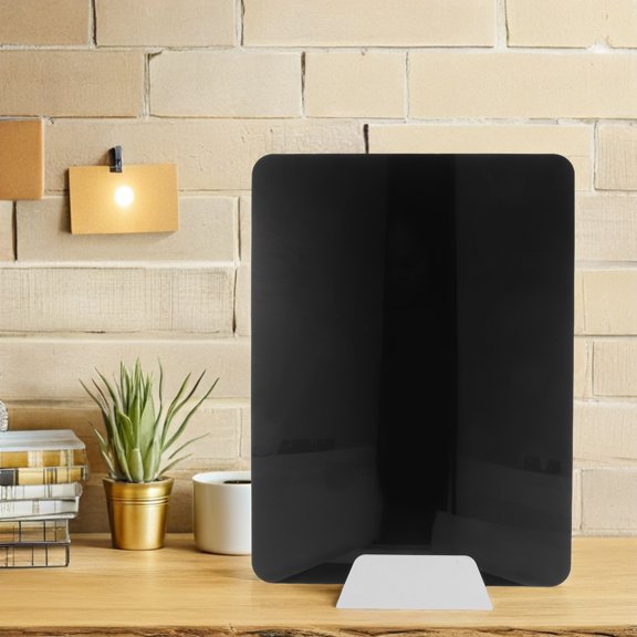 Black Acrylic Desktop Partition Board with Support Feet, Office Privacy Divider for Study, Work, and Enhancement