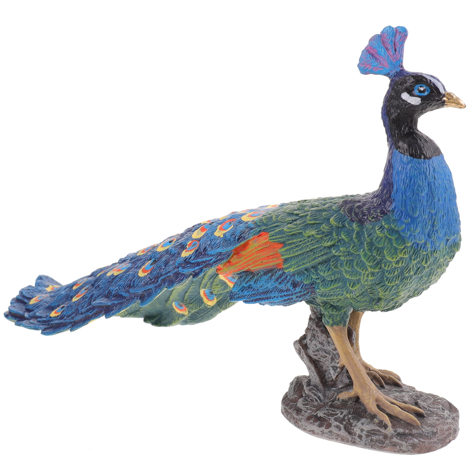 Desktop Peacock Figurine Realistic Peacock Statue Peacock Model Desktop ...