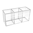thumbnail image 1 of Desktop Pen Holder Organizer 7.09 Inch, Multi Compartment Plastic Storage Box for Pens Makeup Brushes Office Desk, Clear, 1 of 6