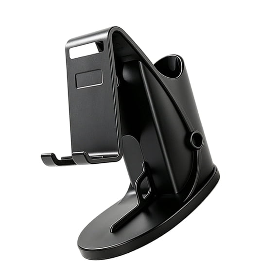 Desktop Phone Stand with Pen Cup, Space Saving Molded Holder for Work Table Study Corner Bedside Shelf