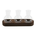 thumbnail image 1 of Desktop Plant Propagation Glass Station Retro Terrarium with Wooden Tray Bulb Vase for Hydroponic Plants Indoor Home Decor Brown Gift, 1 of 4