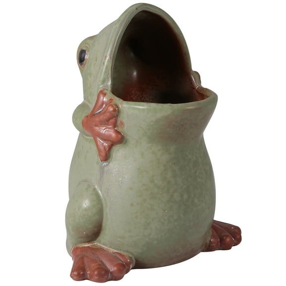 Beaupretty Unique Succulent Planter Frog Shape Ceramic Home Decoration for Kitchen 1Pcs