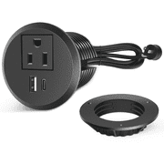 VILONG Recessed Outlet with Grommet Mount, 20W USB-C PD Fast Charging Power Strip for Kitchen Island, Countertop, Desk - ETL Listed, 6ft Cable