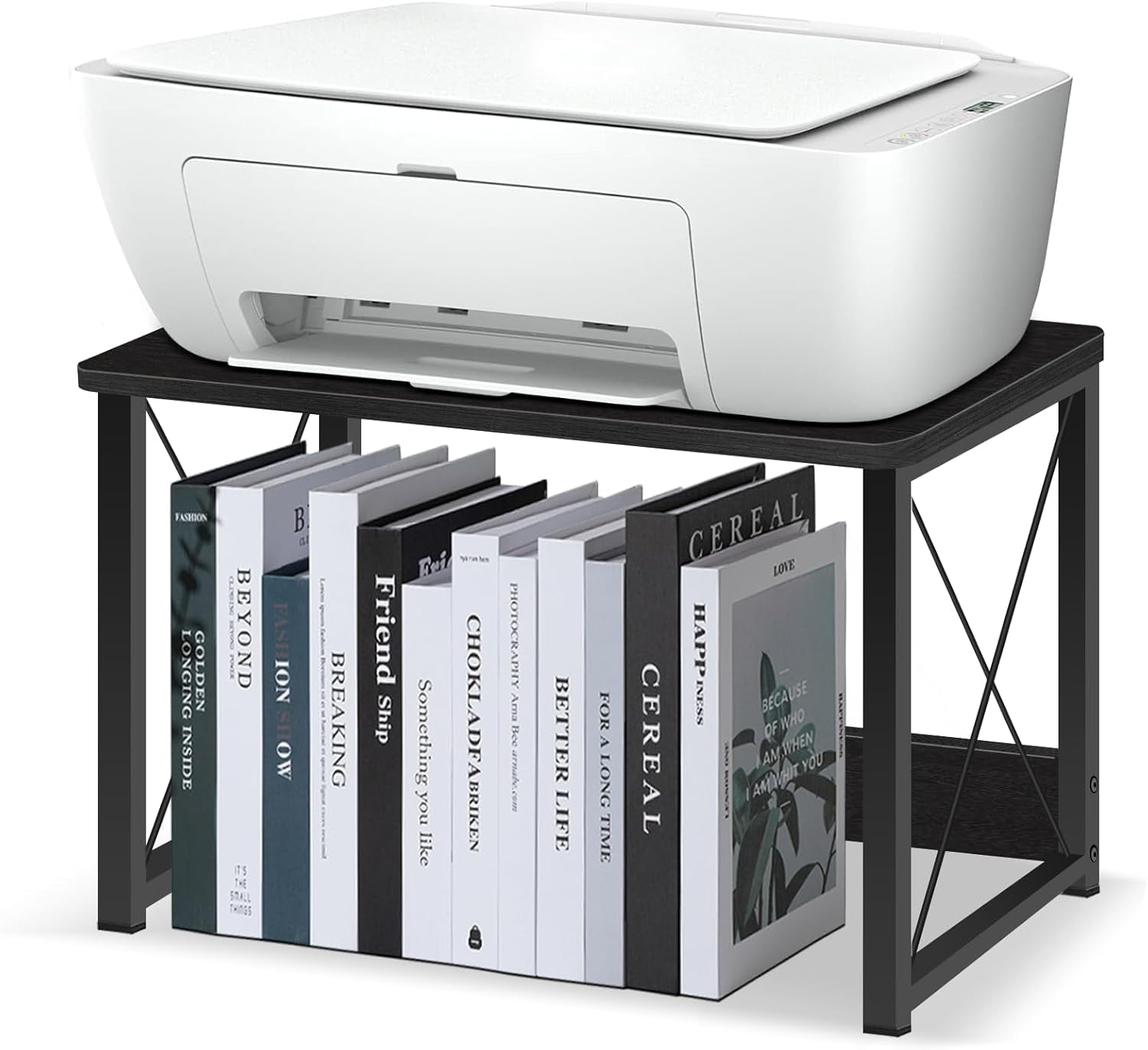 Desktop Printer Stand with Storage, Printer Table Stand Small Desk ...