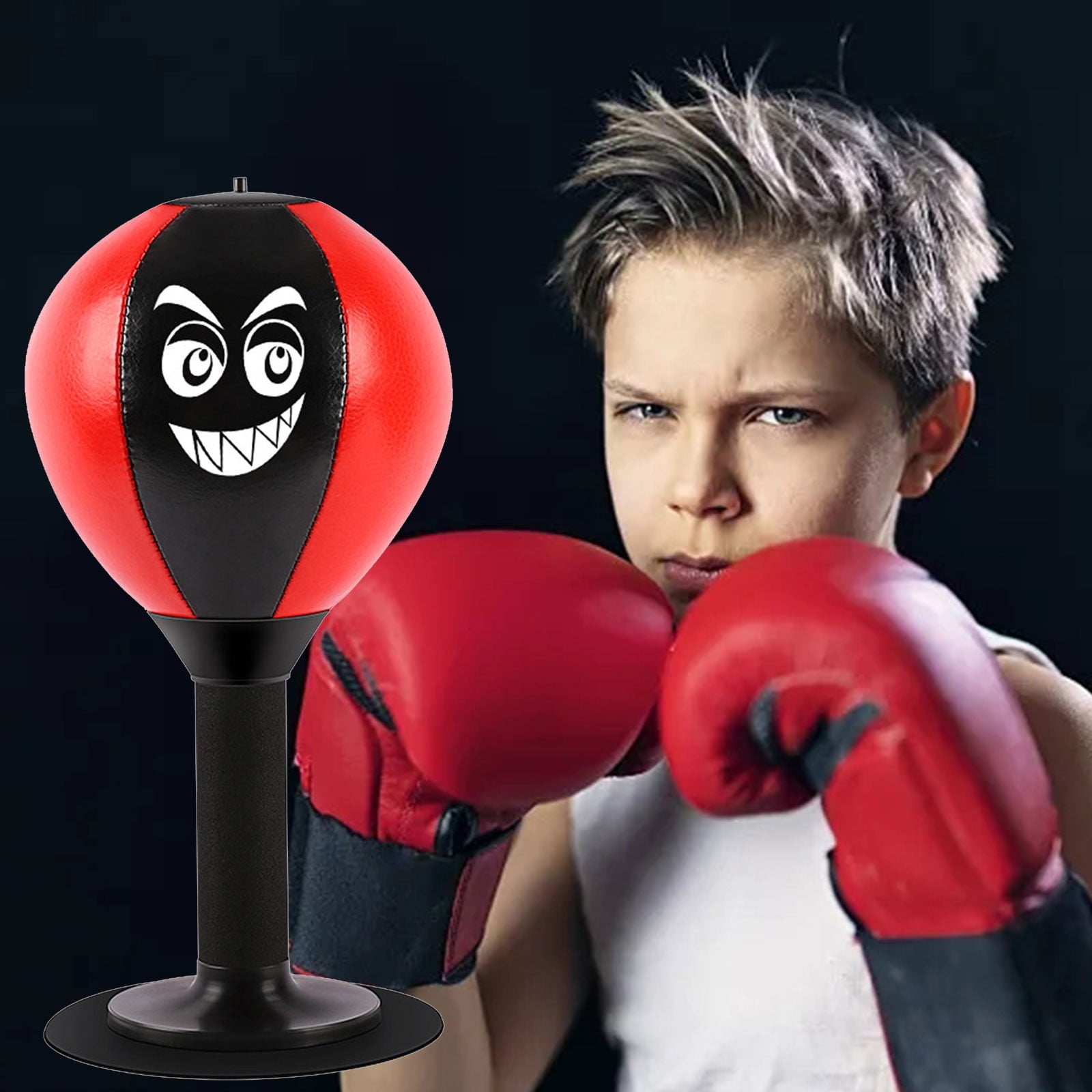 Desktop Punching Bag for Kids Coworkers and Friends, Stress Buster with Suction Cup for Office Table and Counters, Heavy Duty Stress Relief Ball, Desk Boxing Punch Ball, Funny Toys