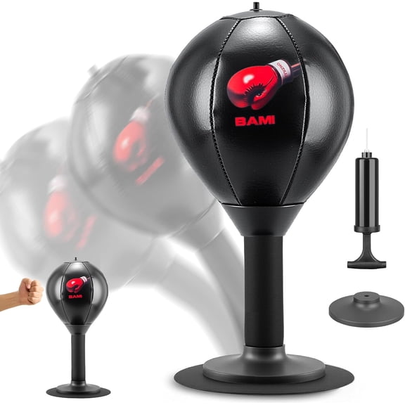 Desktop Punching Bag, Small Relaxing Punch Rage Bag Stress Relief with Upgraded Strong Suction Cup & All-Around Foam Protect Spring, Portable Tabletop Boxing Ball for Adult Youth Friends