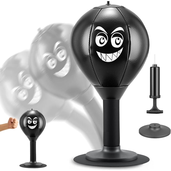 Desktop Punching Bag, Small Relaxing Punch Rage Bag Stress Relief with Upgraded Strong Suction Cup & All-Around Foam Protect Spring, Portable Tabletop Boxing Ball for Adult Youth Office Friends Home