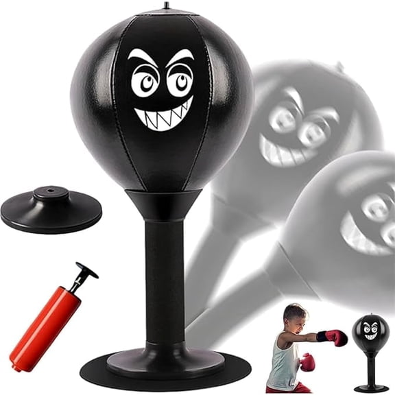 Desktop Punching Bag, Stress Buster with Suction Cup for Office Table and Counters, Heavy Duty Stress Relief Ball, Desk Boxing Punch Ball
