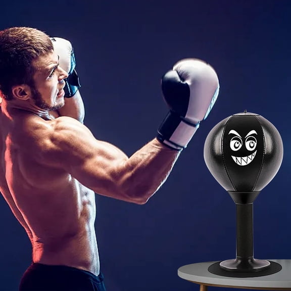 Desktop Punching Bag,Stress Relief,Double Suction Cup Base for Upgraded Spring,Durable Tabletop Boxing Ball for Office Home,Design for Office Table and Counters,Fun Gift for Men,Women & All Ages