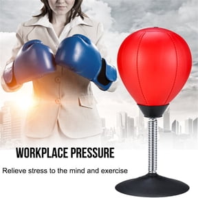 Desktop Punching Bag for Stress Relief, Heavy-Duty Spring & Suction Cup Base, Hand-Eye Coordination Training for Klds & Adults, Easy Setup, Durable Synthetic Leather, Great for Home & Office
