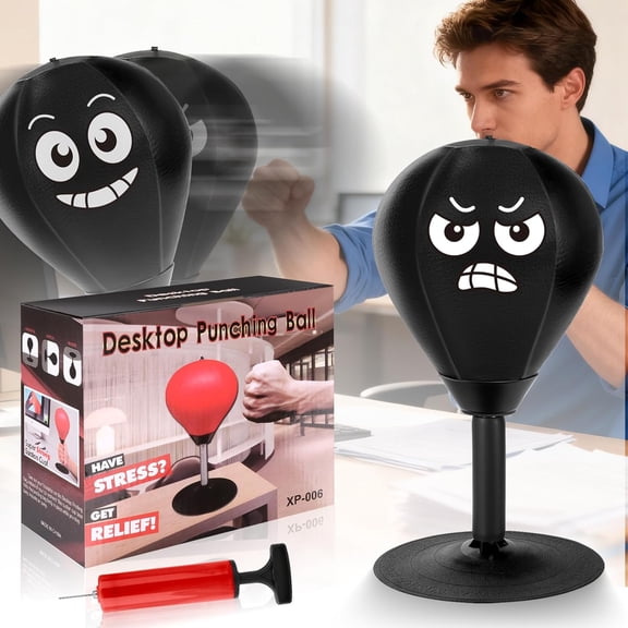 Desktop Punching Bag with Strong Suction Cup, Upgraded Spring Desk Punching Bag, Stress Buster Boxing Training Mini Boxing Ball for Office Home, Funny Stress Relief Gift for Coworkers, Friends