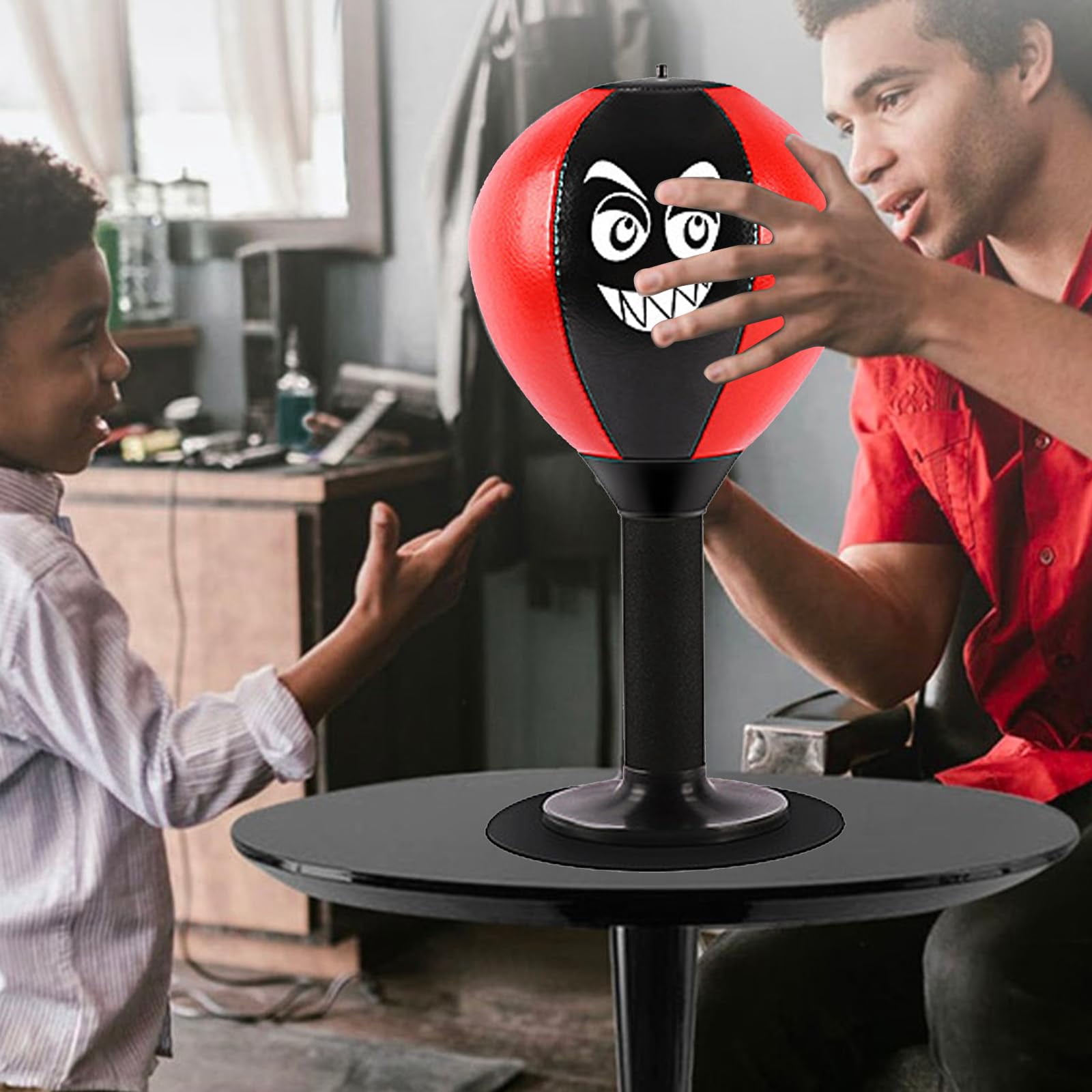 Desktop Punching Bag Suction Cup Punch Ball for Office Desk Stress Relief Heavy Duty Boxing Ball with Air Pump for Adults Coworkers
