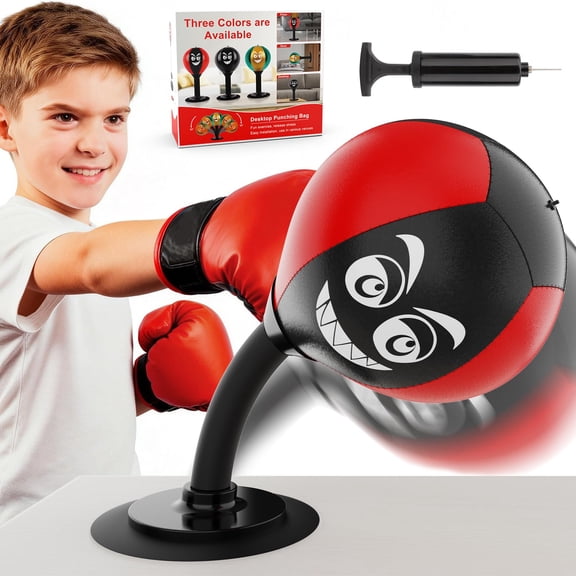 Desktop Punching Bag with Suction Cup - Stress Relief Toy for Office Desk, Heavy Duty Boxing Ball for Adults and Kids, Fun Gift for Coworkers & Friends