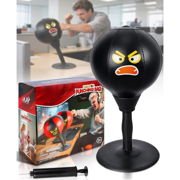 Desktop Punching Bag with Double Suction Cup Base for , Upgraded Spring & Durable Tabletop Boxing Ball for Office or , Fun for Men, Women & Ages