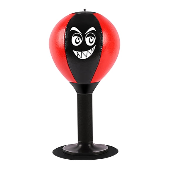 Desktop Punching Speed Ball for Stress Relief, Red Upgrade Kit with Air Pump, Suction Cup, and Pressure Valve for Boxing Practice