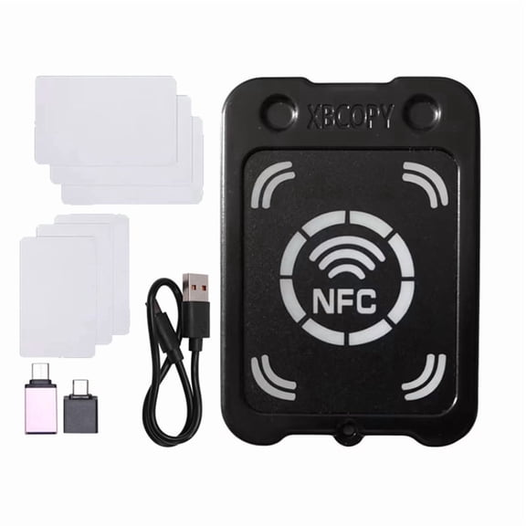 Desktop RFID Reader Copier Kit with 3x UID/CUID Cards, 2 Adapters (Random Color), USB Cable