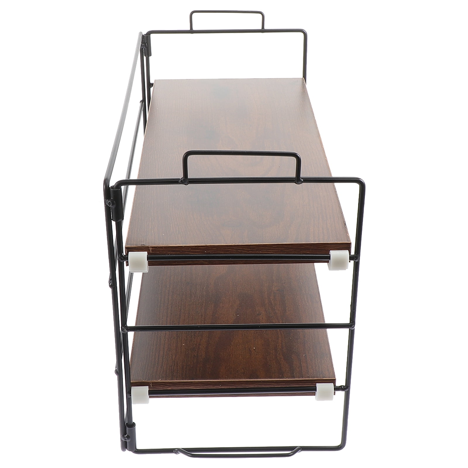 Desktop Rack Countertop Bookshelf Small Shelves Wooden Corner Metal