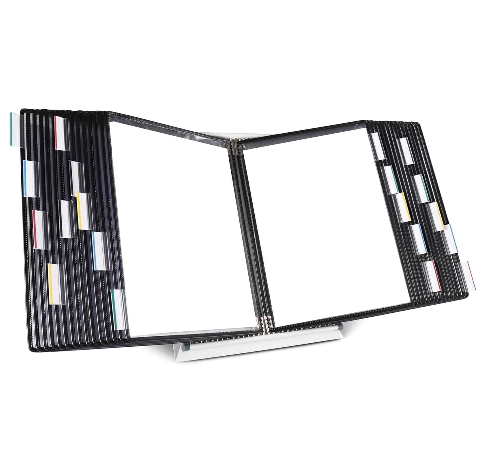 Desktop Reference Display System 30 Pockets Black Expandable Metal ...