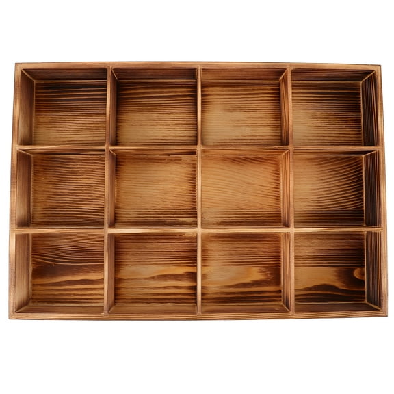 Desktop Retro Multi-grid Sugar Packets Coffee Tea Drawer Organizer Artificial Sweetener Bamboo Wooden Boxes for Storage