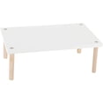 thumbnail image 1 of Wood Monitor Stand Riser, Desktop Organizer, Sturdy Elevated Display Shelf for Laptop, Printer, Office Desk, Cat Feeding Table, Easy Assembly, 15.7 x 9.4 x 5.8 inch, White, 1 of 6