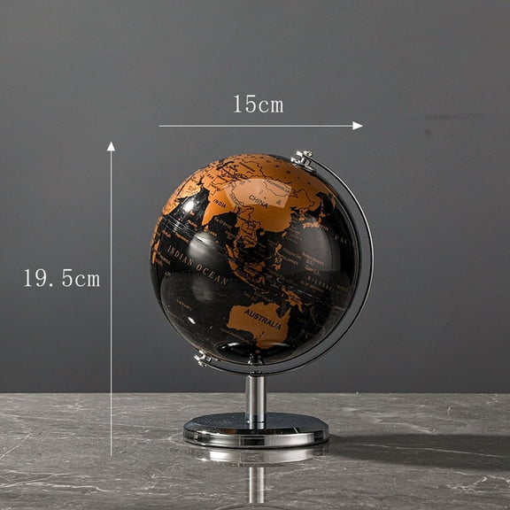 Desktop Rotating World Globe with Metal Stand and Classic Hourglass Set for Office Study Educational Decoration Display